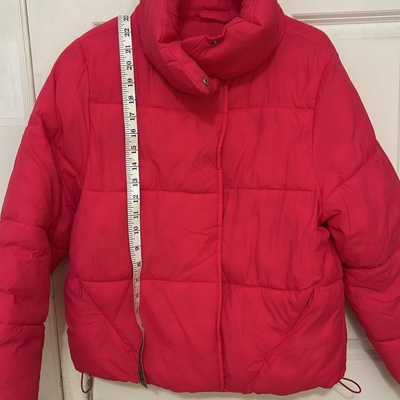A new day puffer zip up jacket size small pink snap buttons stand-up collar - Picture 4 of 8
